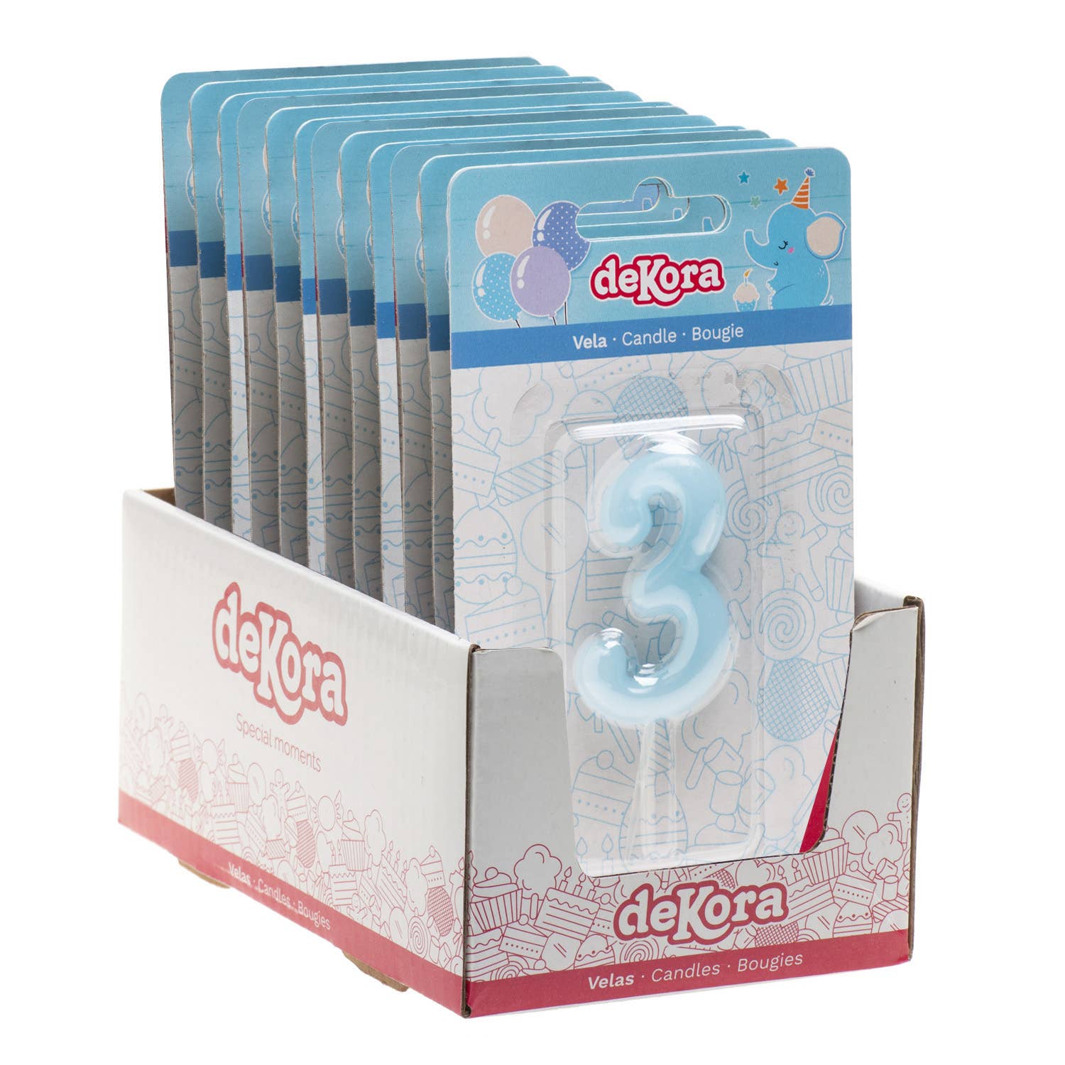 Azul Claro Vela de cumpleaños para decorar tartas, azul bebé de venta al por mayor en Faire13