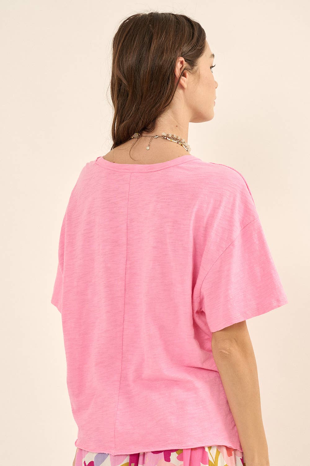 Promesa USA – Engroshandel Strikket top - Dame – Easy Fit Mineral-Wash Udsat Søm Slub Strik Tee6