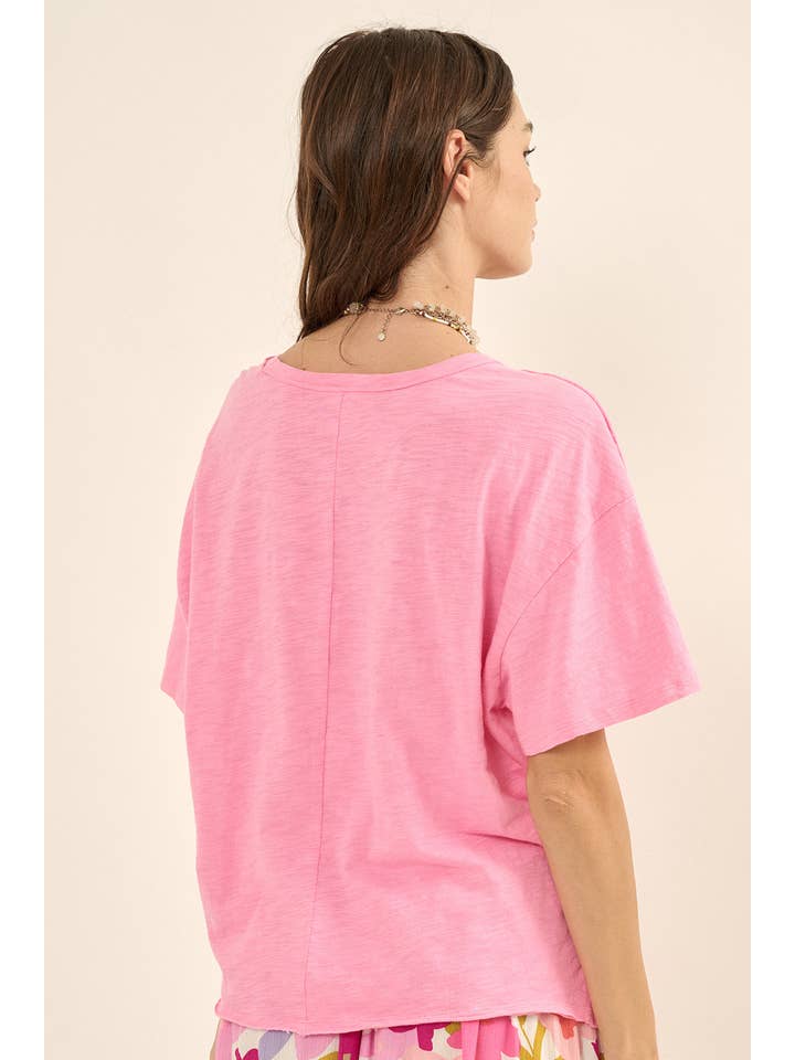 Promesa USA - Wholesale Knit top – Women's - Easy Fit Mineral-Wash Exposed Seam Slub Knit Tee6