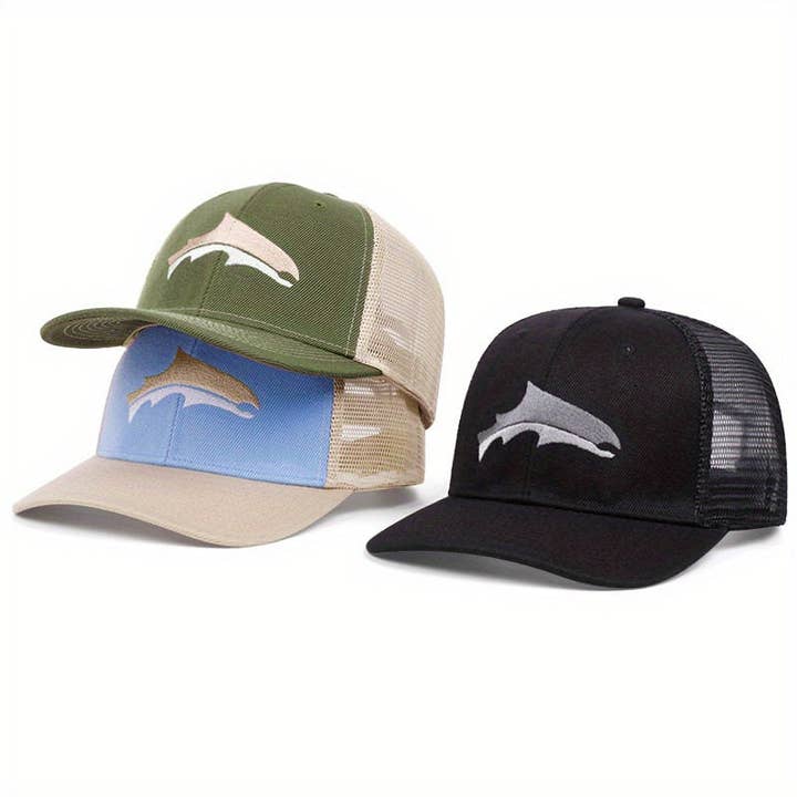 Boné de Basebol em Rede Bordado com Baleia Azul por atacado de MoodGold
