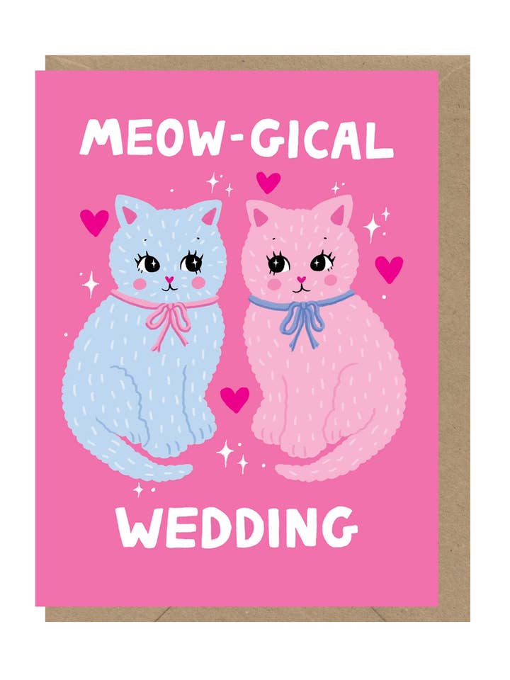 LITT7 Meow-gical Wedding Mini Card for wholesale by Earlybird Designs