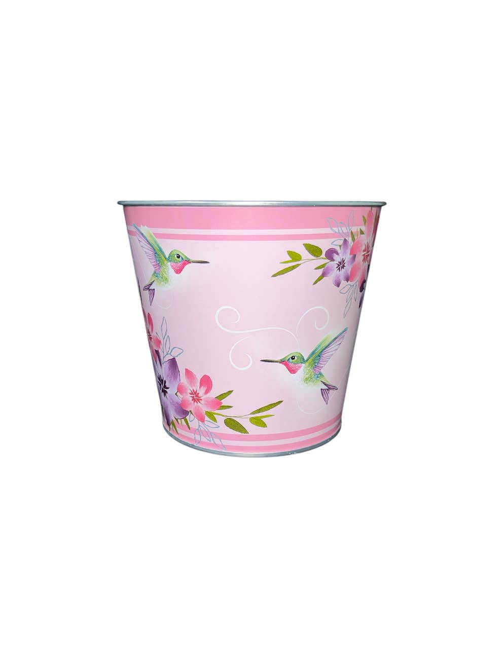 Thompson Wholesale - Wholesale Plant Pot - Hummingbird Floral Metal Pots -- 12 Piece Set4