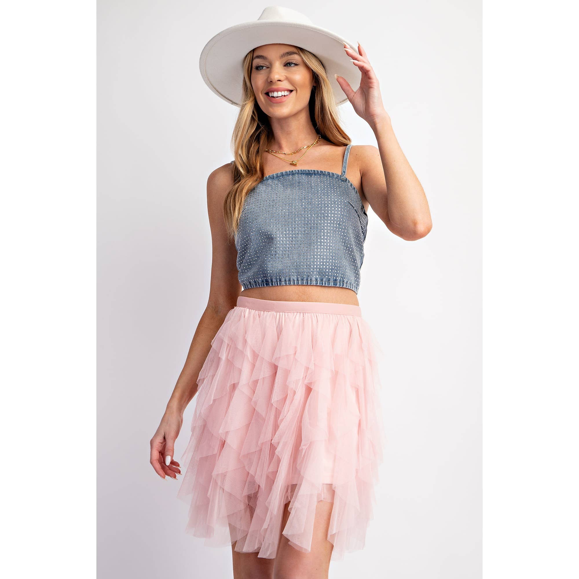 Sweet Generis - Wholesale Skirt - Women's - CASCADING TULLE MESH LAYERED MINI SKIRT13
