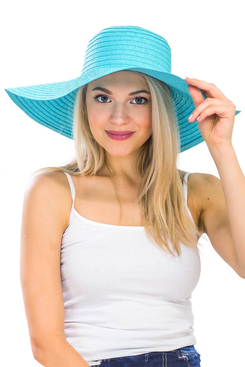 Cap Zone - Wholesale Straw Hat - Women's - Thin Light-Weight Floppy Straw Beach Sun Hat37