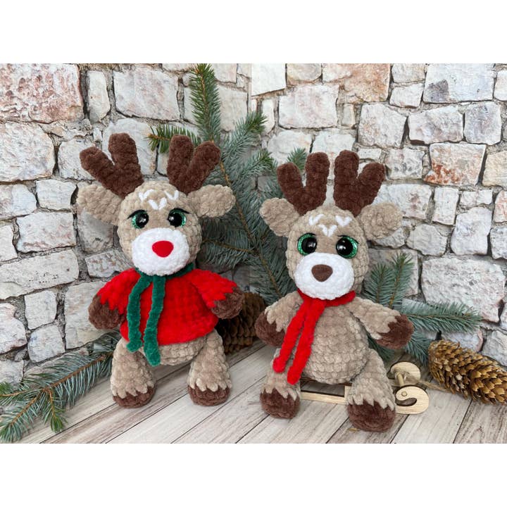 TOMOPOD LLC - Wholesale Stuffed/Plush Toy - Kids & Baby - Crochet Baby Christmas Reindeer, Amigurumi Xmas, Stuffed Toy6