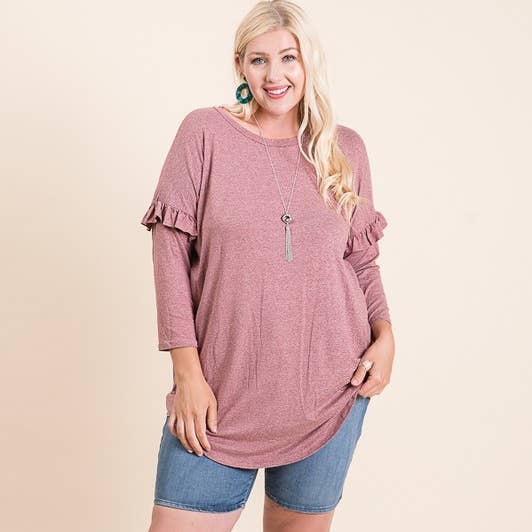 Tunika mit 3/4-Ärmeln und Rüschen für den Großhandel von Reborn J