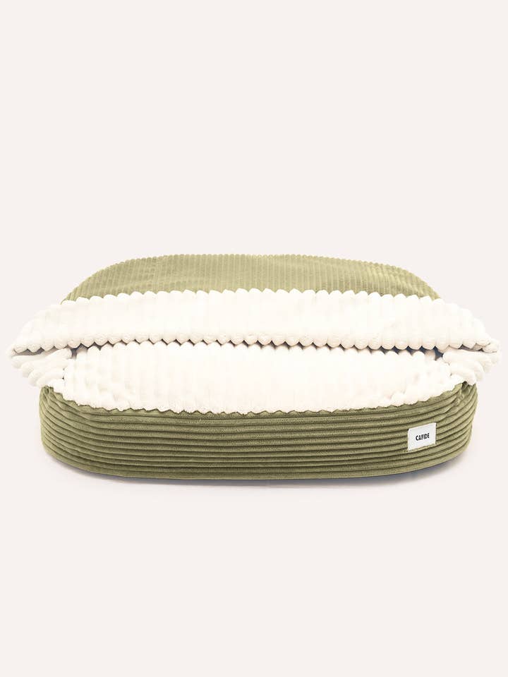 Green Corduroy Hooded Dog Bed, Maso for wholesale by CAFIDE