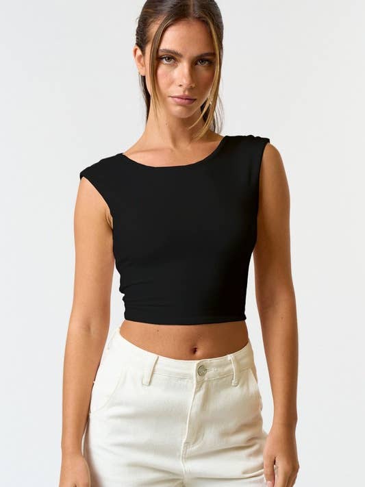 Blue Blush - Wholesale Blouse - Women's - BT21092 SLEEVELESS BRUSHED KNIT TOP