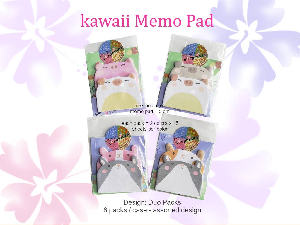 Small Surprises - Wholesale Sticky Notes - cute Memo Pads / sticky memo kawaii animal design4