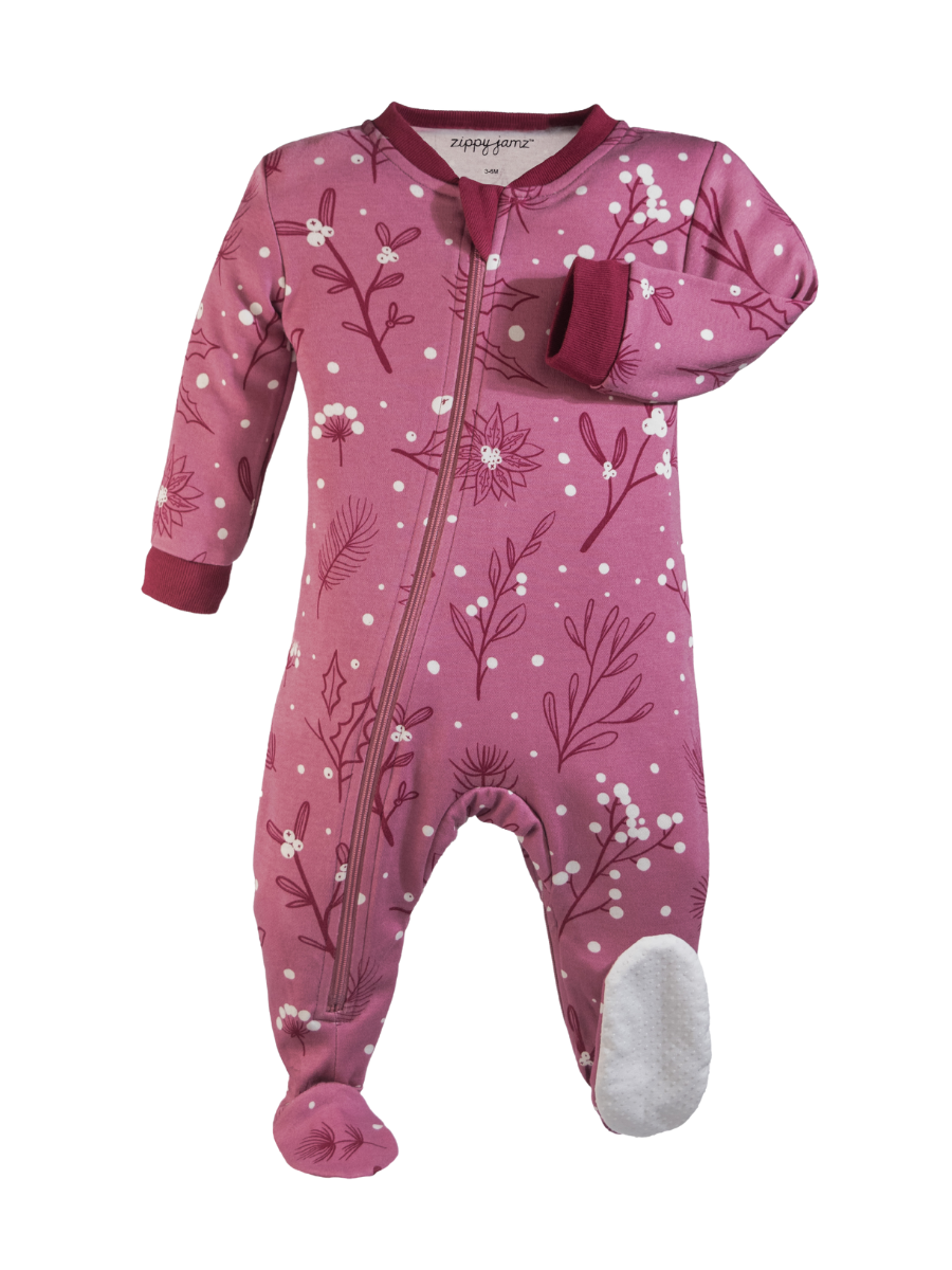 ZippyJamz - Wholesale Jumpsuit - Baby - Berry Bliss - Organic Cotton0