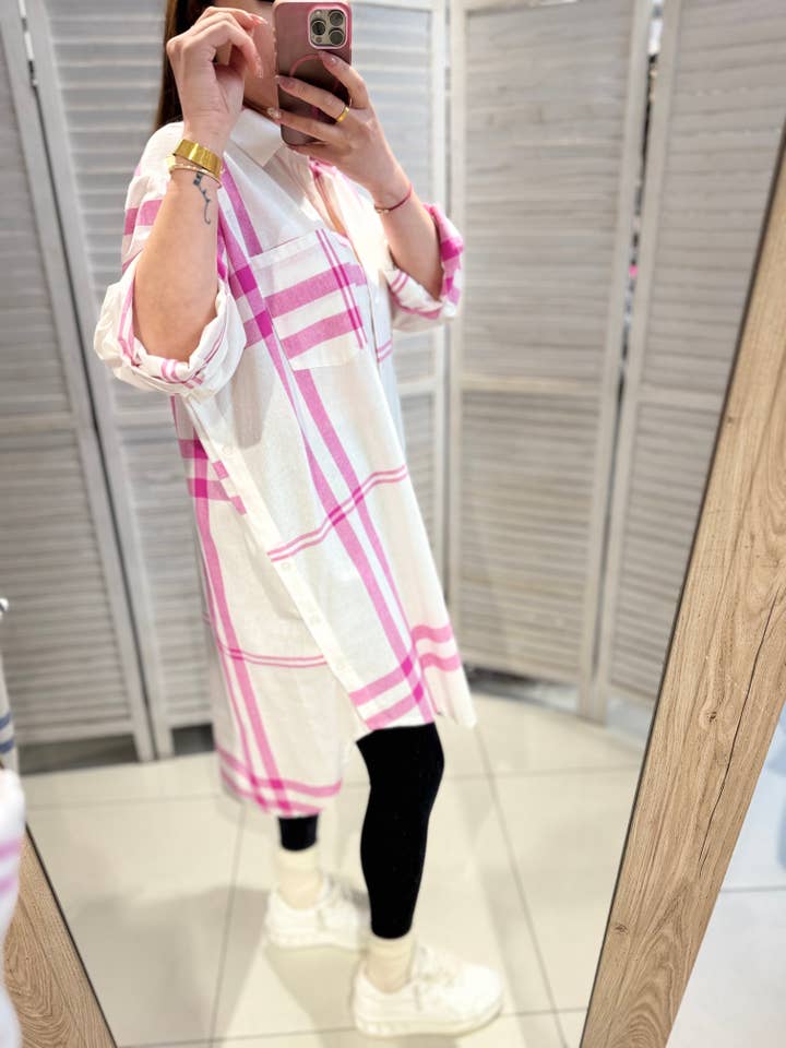 VICTORIA&ISAAC – Engroshandel Skjorte med buttondown – til kvinder – Langternet ternet skjorte i oversize stil - A1003-1