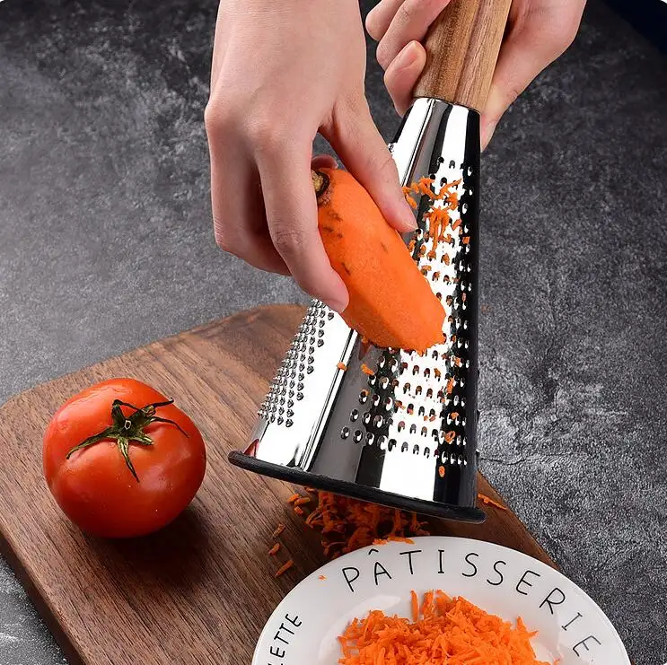 Sostraw & SmartThings - Wholesale Grater - Conic Cheese & Vegetables Grater with wooden handle5