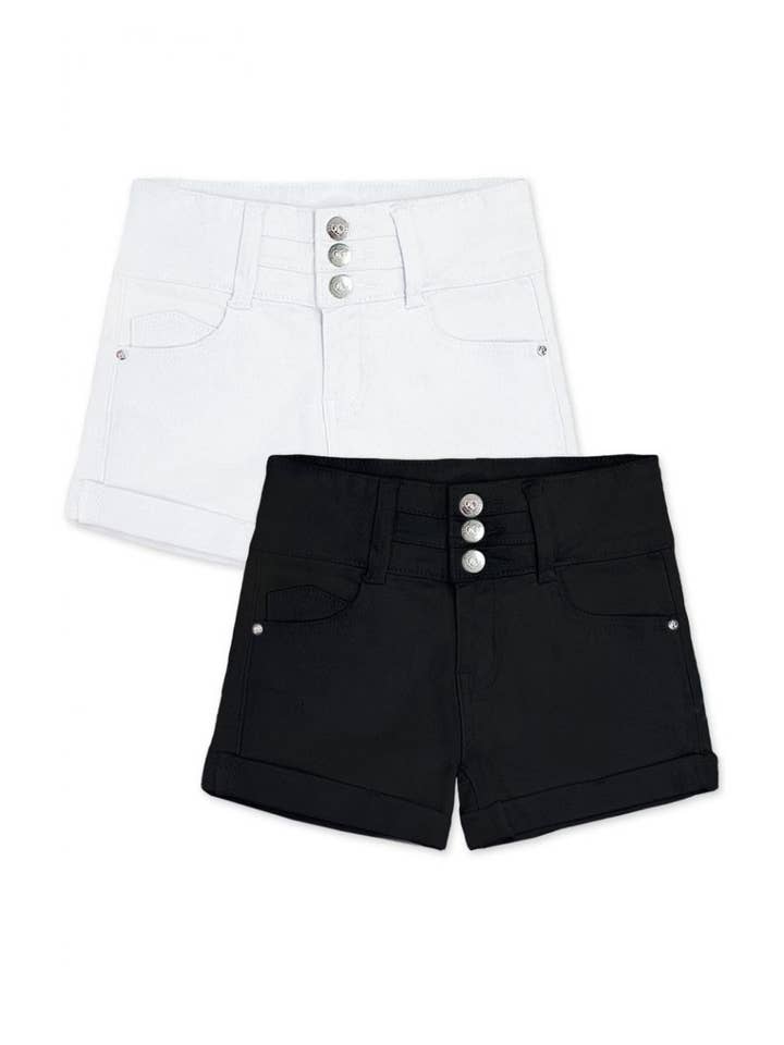 Cutie Patootie Clothing - Vendita all'ingrosso Pantaloncini - Bambini - Pantaloncini in denim da ragazza GDS-22-89203A con 3 bottoni 1