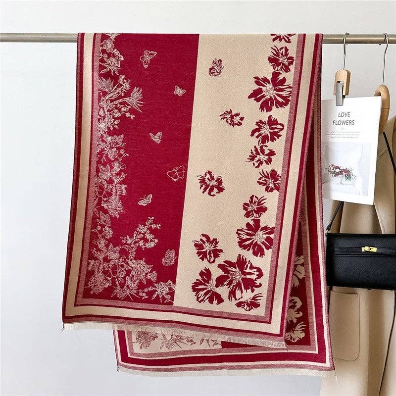 Ekartini - Wholesale Scarf - Women's - Women's Double-Sided Camellia Scarf   Chanel-Style Elegant Warm Neck Warmer Shaw0