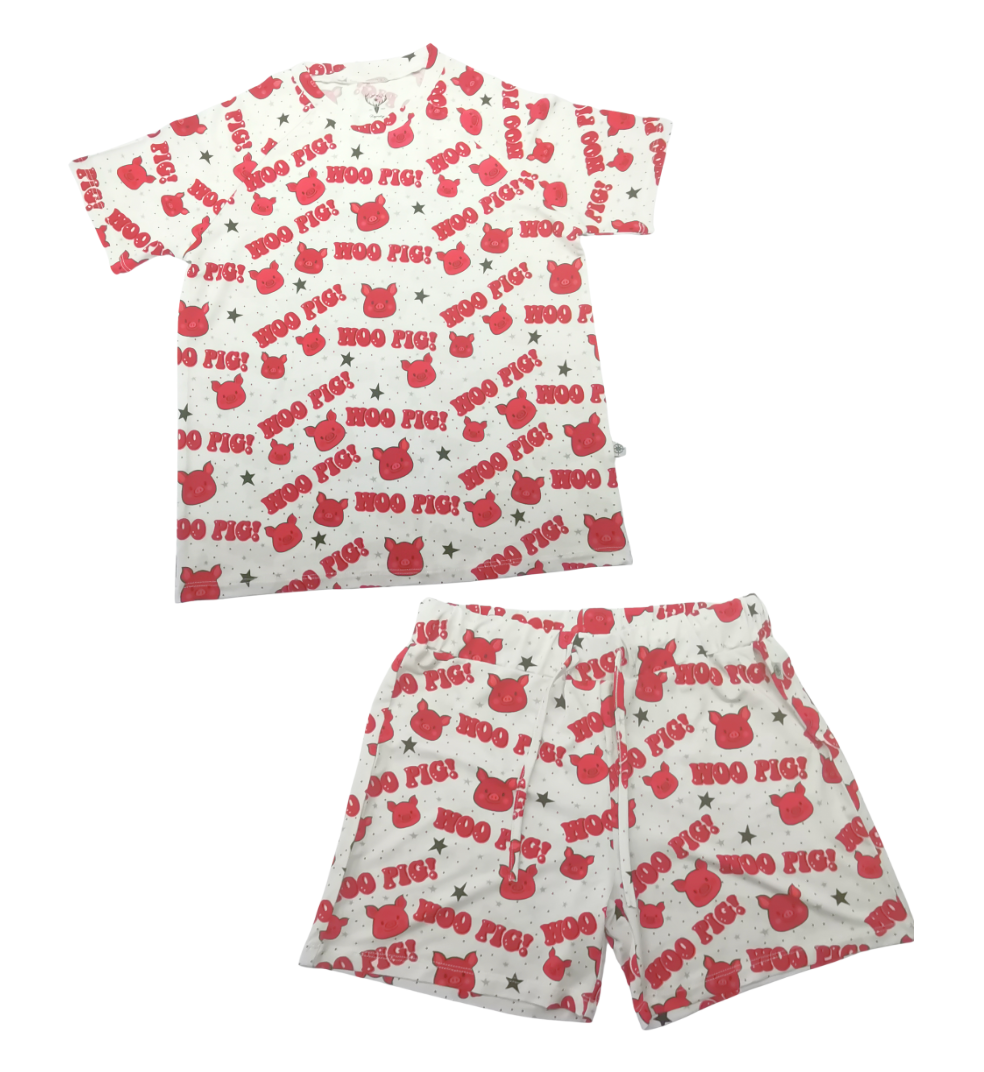 Southern Refinery - Vente Haut et bas de pyjama – enfant - Pyjama Arkansas Razorbacks Woo Pig Soie en bambou non sexiste 5