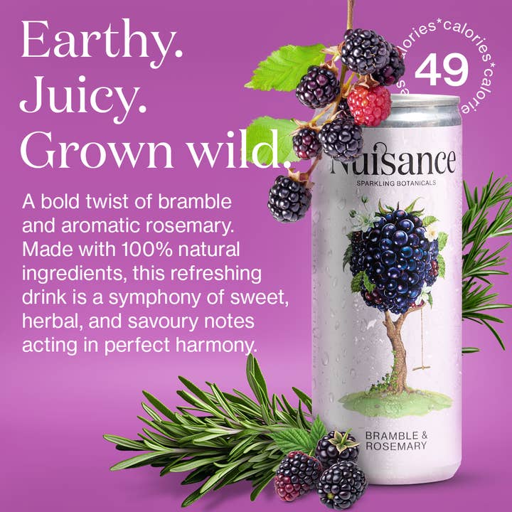 Bramble & Rosemary | Botanical Soft drinks: Herby & Sweet for wholesale by Nuisance Drinks