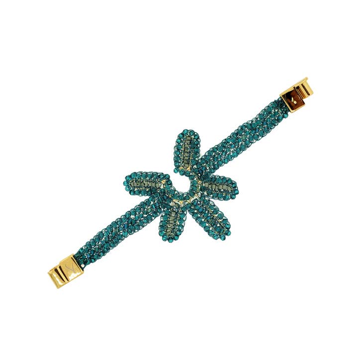Teal Mix Solara Handmade Crochet Bracelet for wholesale by Lavish By Tricia Milaneze