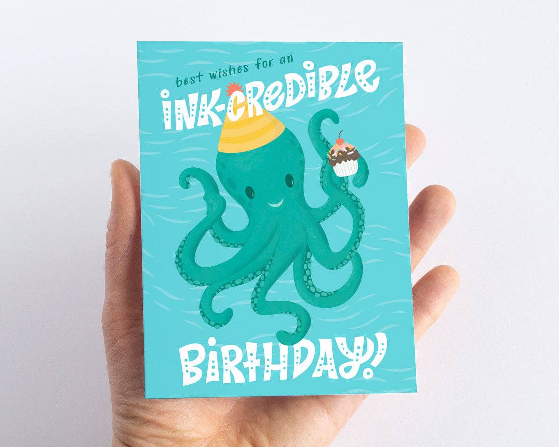 Pedaller Designs – Großhandel Geburtstagskarten – Beste Wünsche für einen tinten-krediblen Geburtstag unter dem Meer Kindergeburtstagskarte2