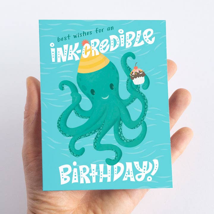 Pedaller Designs – Großhandel Geburtstagskarten – Beste Wünsche für einen tinten-krediblen Geburtstag unter dem Meer Kindergeburtstagskarte2