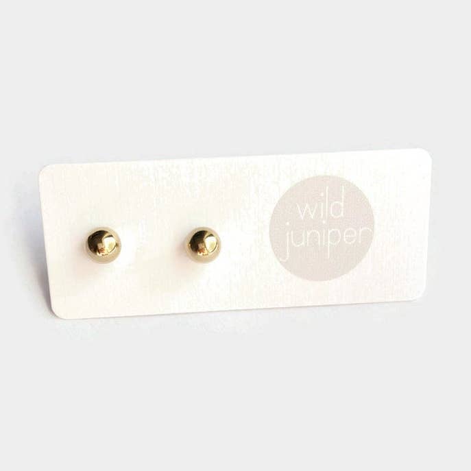 Boucles d'oreilles dorées rondes hypoallergéniques pour la vente par Wild Juniper