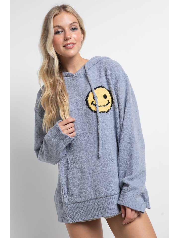 Blue B - Wholesale Hoodie - Women's - 17376W - Fuzzy Cozy Hooded Smiley Sweater26
