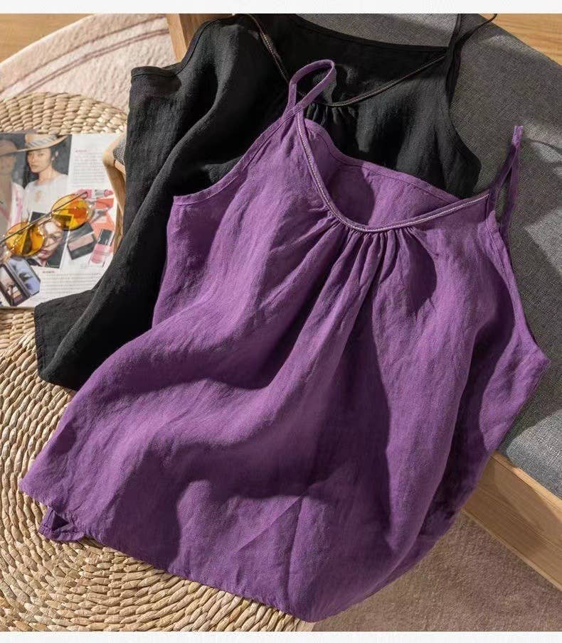 Hope & Sunshine - Wholesale Tank Top - Women's - Cotton Linen Camisole Tank Top5