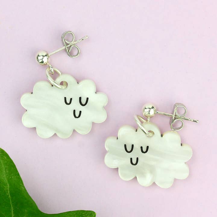 Doodllery Cloud Charm Earrings for wholesale by Little Moose