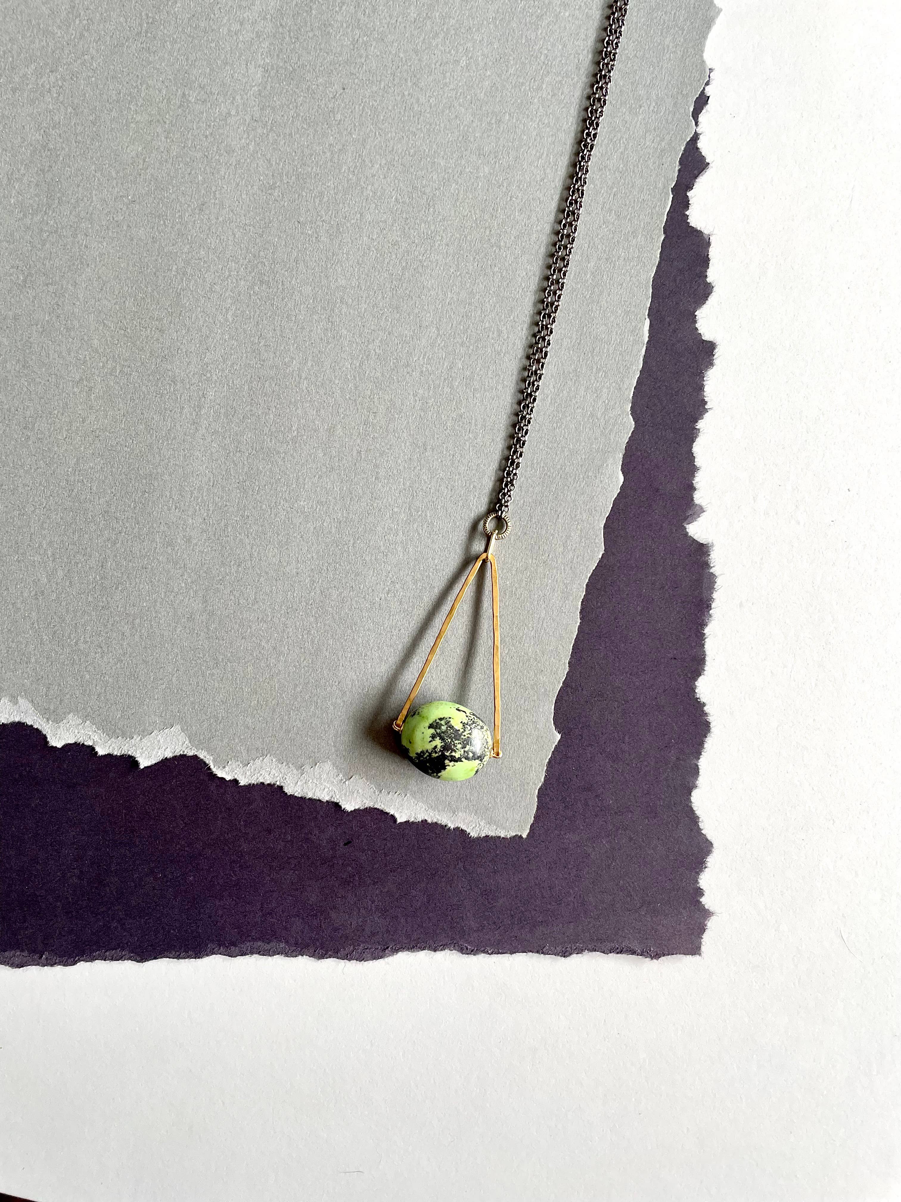 Third & Co. Studio – Colar pingente/pendente por atacado – Colar de bronze e turquesa verde6