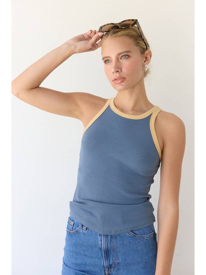 RAISONNEL - Wholesale Tank Top - Women's - WASHED RINGER TANK TOP - RTK1009