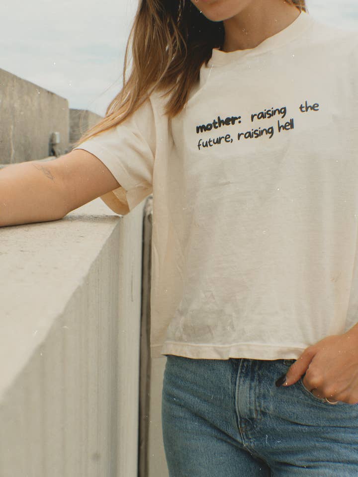 Mother: Raising The Future, Raising Hell Boxy Tee for wholesale by Maneki