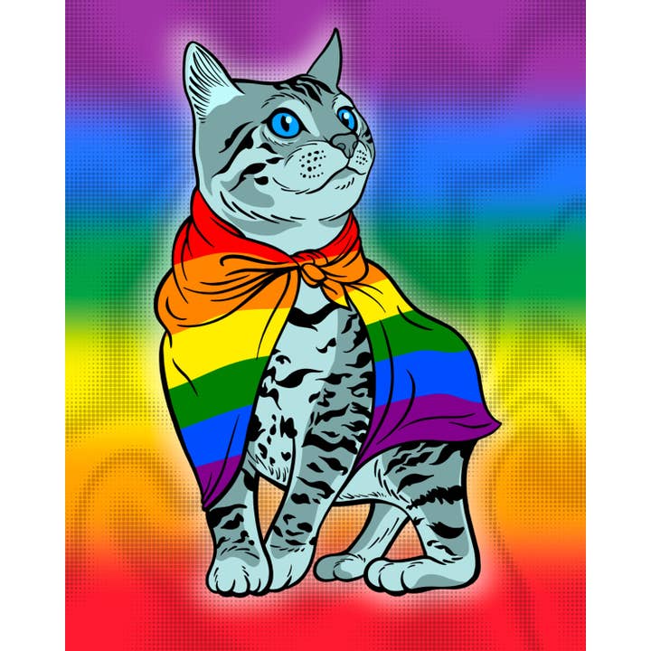8x10 Print: Rainbow Pride Kitty for wholesale by Cat Champion