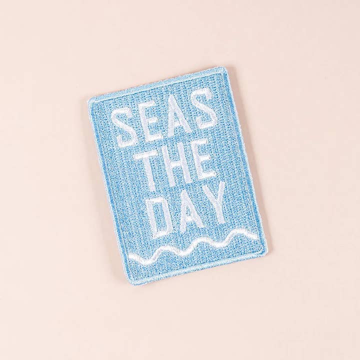 Field Trip Threads - Wholesale Patch - Seas The Day Embroidered Iron-On Patch Beach Nautical Coast1