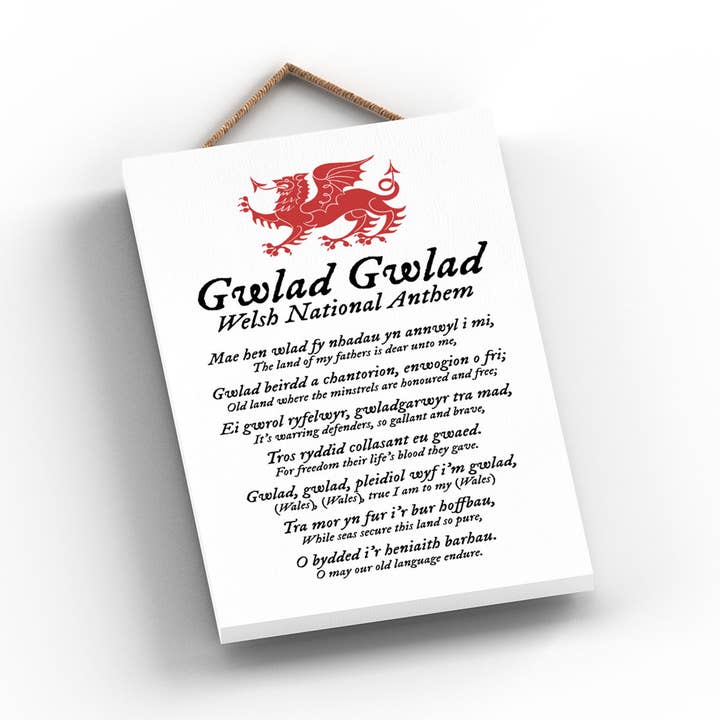 Vivid Squid Wholesale – Großhandel Schilder – P4599 - Walisische Nationalhymne, Walisischer Drache, dekoratives H