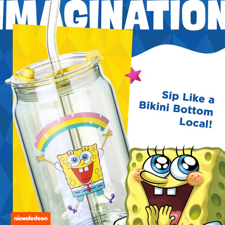 Dragon Glassware - Wholesale Drinking Glass/Cup - SpongeBob SquarePants Drinking Glasses - Imagination!