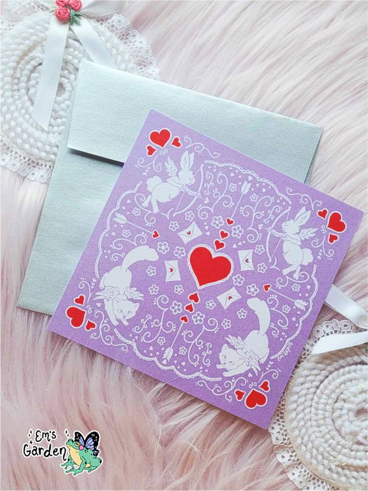 Messengers of Love Valentine's Card and Envelope set for wholesale by Em's Garden