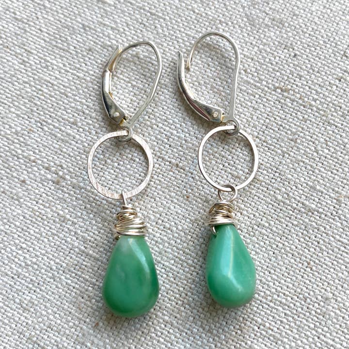 Orecchini Crisoprasio per la vendita all'ingrosso da parte di LA DE DA Jewelry