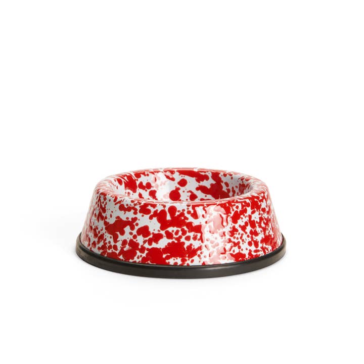 Crow Canyon Home - Wholesale Pet Bowl - Cat/Dog - Splatter Enamelware Small Pet Bowl