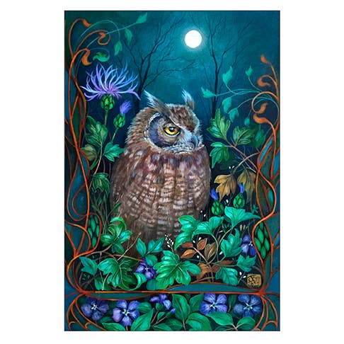 Masala Cards - Vente Carte de vœux classique - Hibou - Artiste : Jemima Jameson - GJJ263