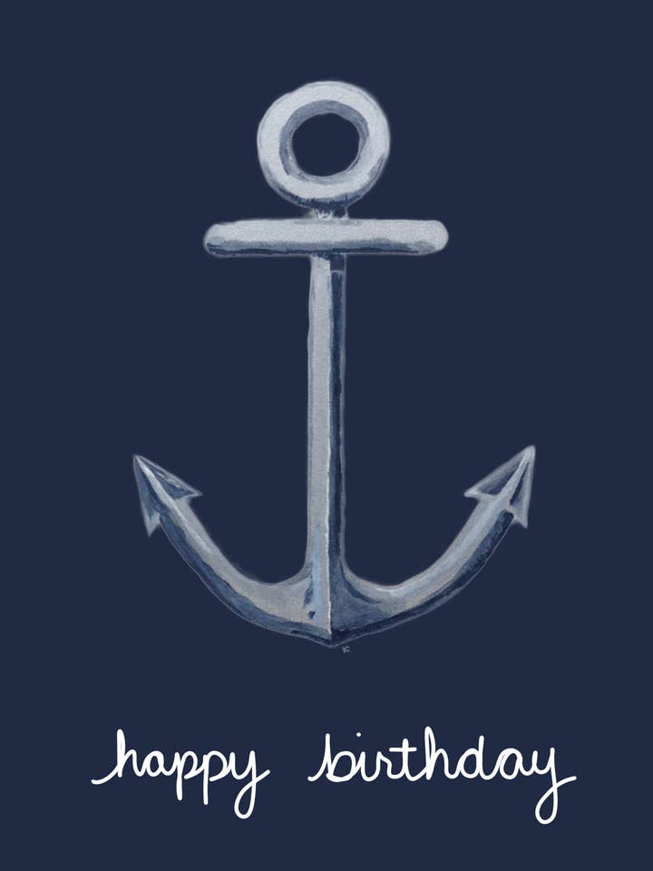 Anchor Detailed Happy Birthday for wholesale by Citrus Daisy