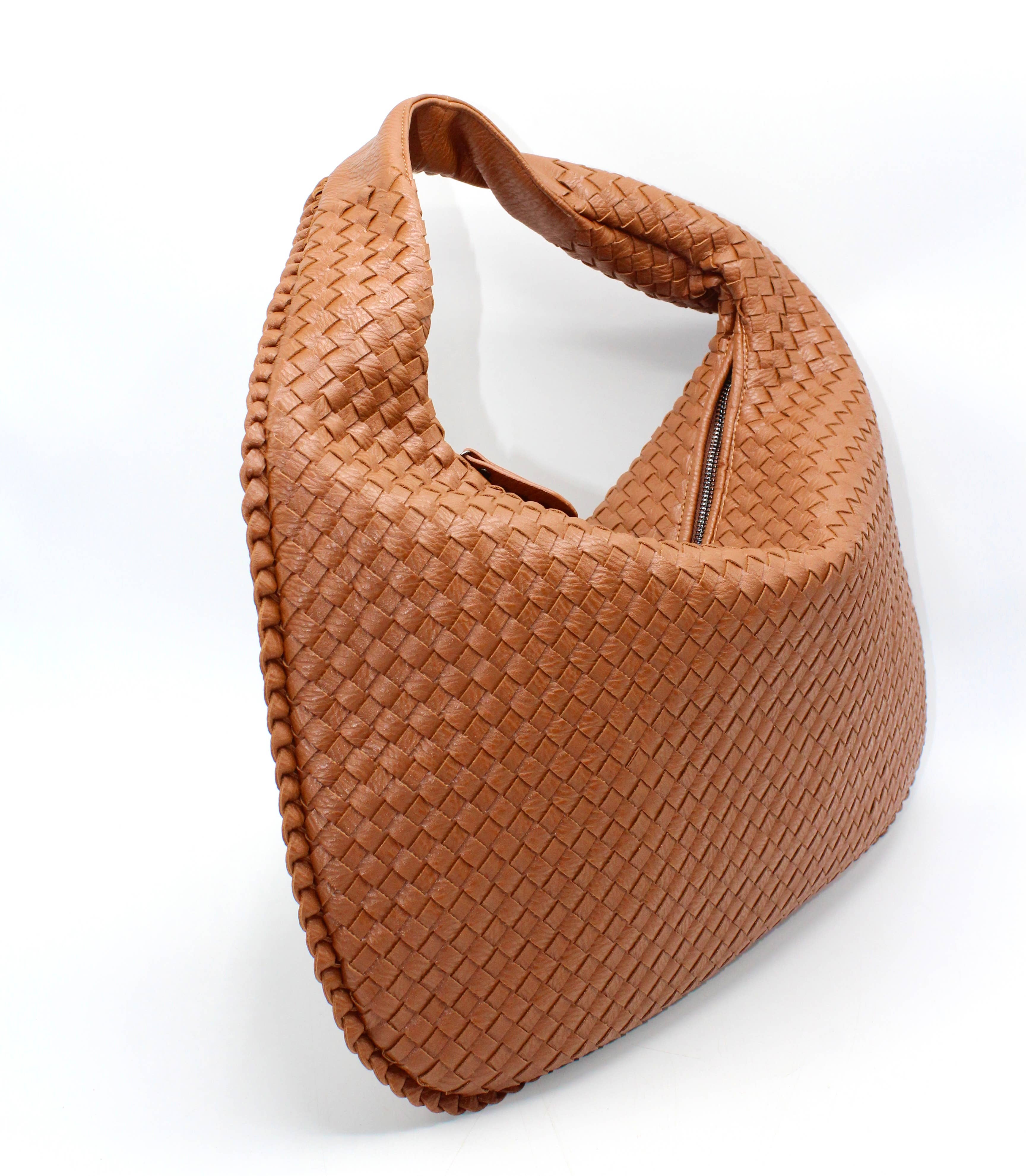 Sook Stainable - Wholesale Shoulder Bag - Women's - Big Size Vegan Leather Woven Tote Shoulder Bag4
