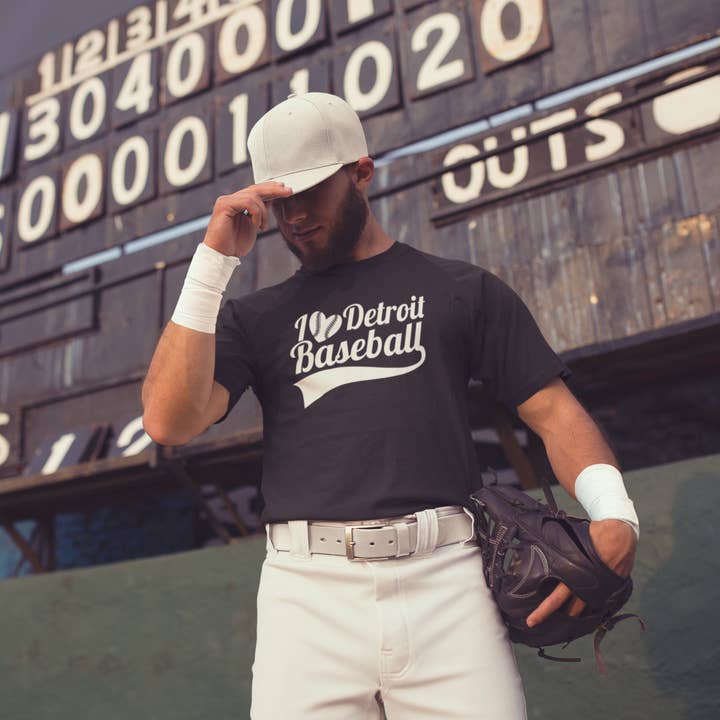 I Love Detroit Baseball Kortærmet Unisex T-shirt for engroshandel hos inspire