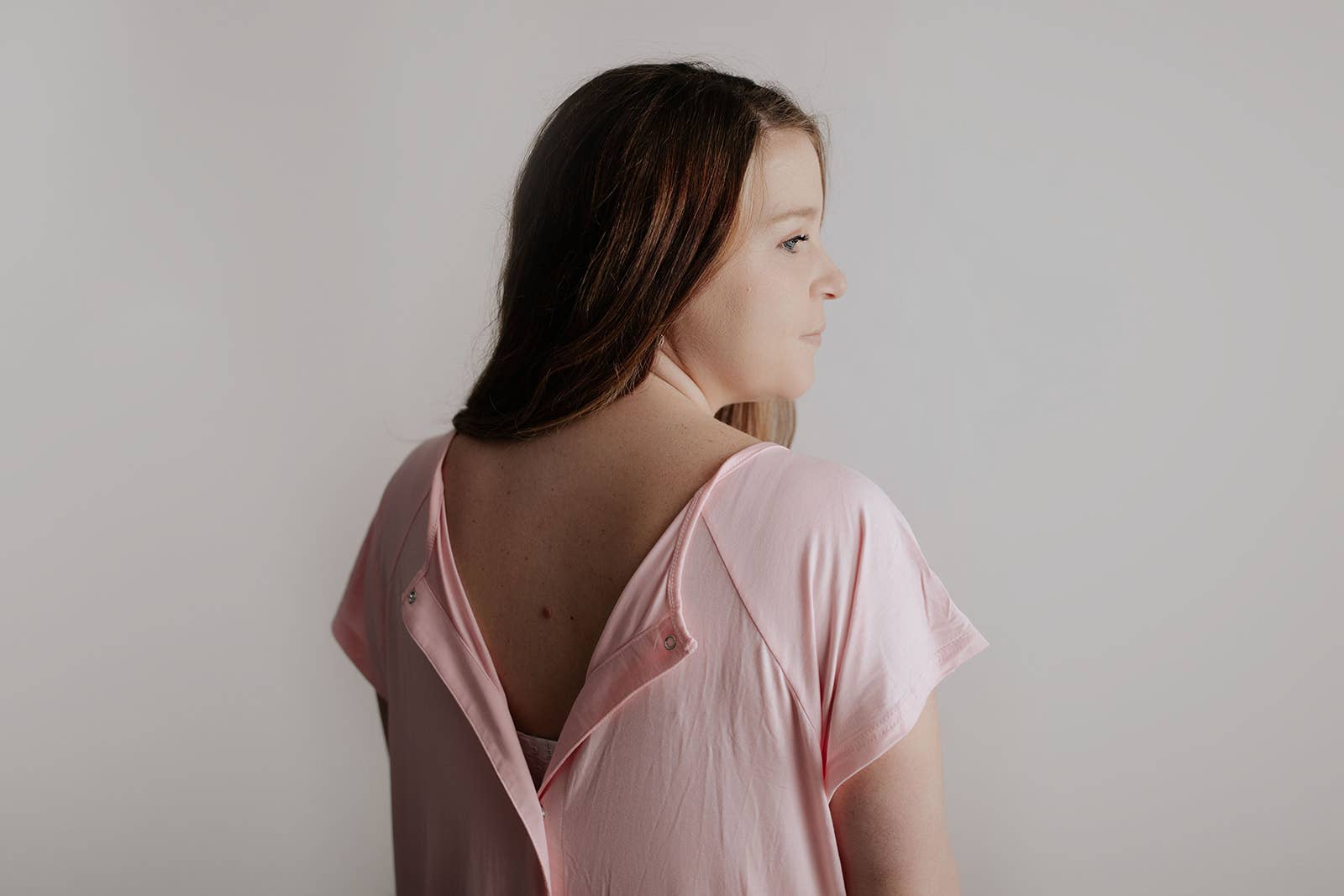 Three Little Tots - Wholesale Dress - Maternity - Light Pink Mommy Labor and Delivery/ Nursing Gown12