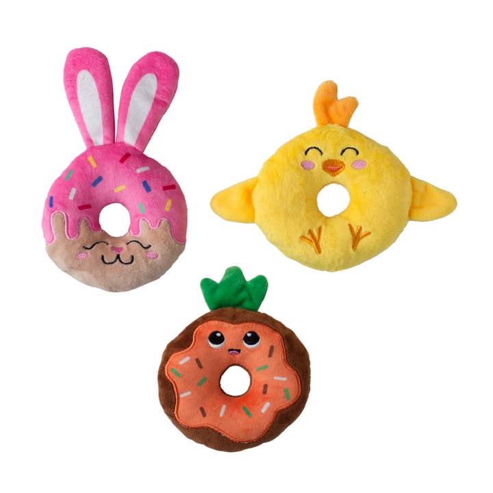 ENSEMBLE DE 3 JOUETS POUR PETITS CHIENS HOLEY DONUTS pour la vente par Petshop by Fringe Studio