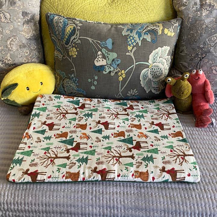 Handmade Pet Bed/Mat Bear & Moose Holiday for wholesale by Screaming Pickles