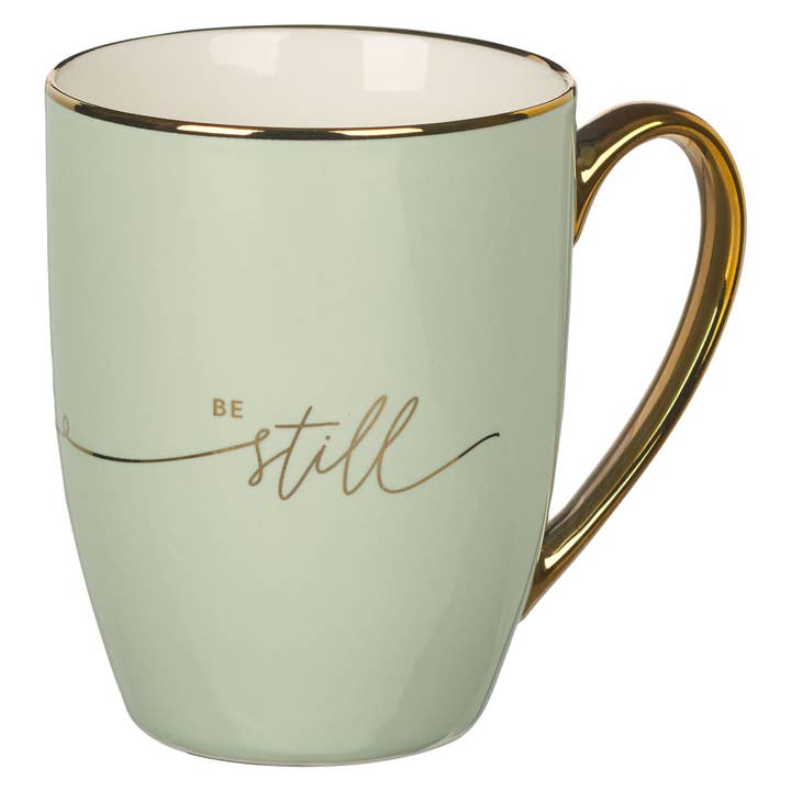Christian Art Gifts - Wholesale Coffee Mug - Mug Mint/Cream Be Still & Know
