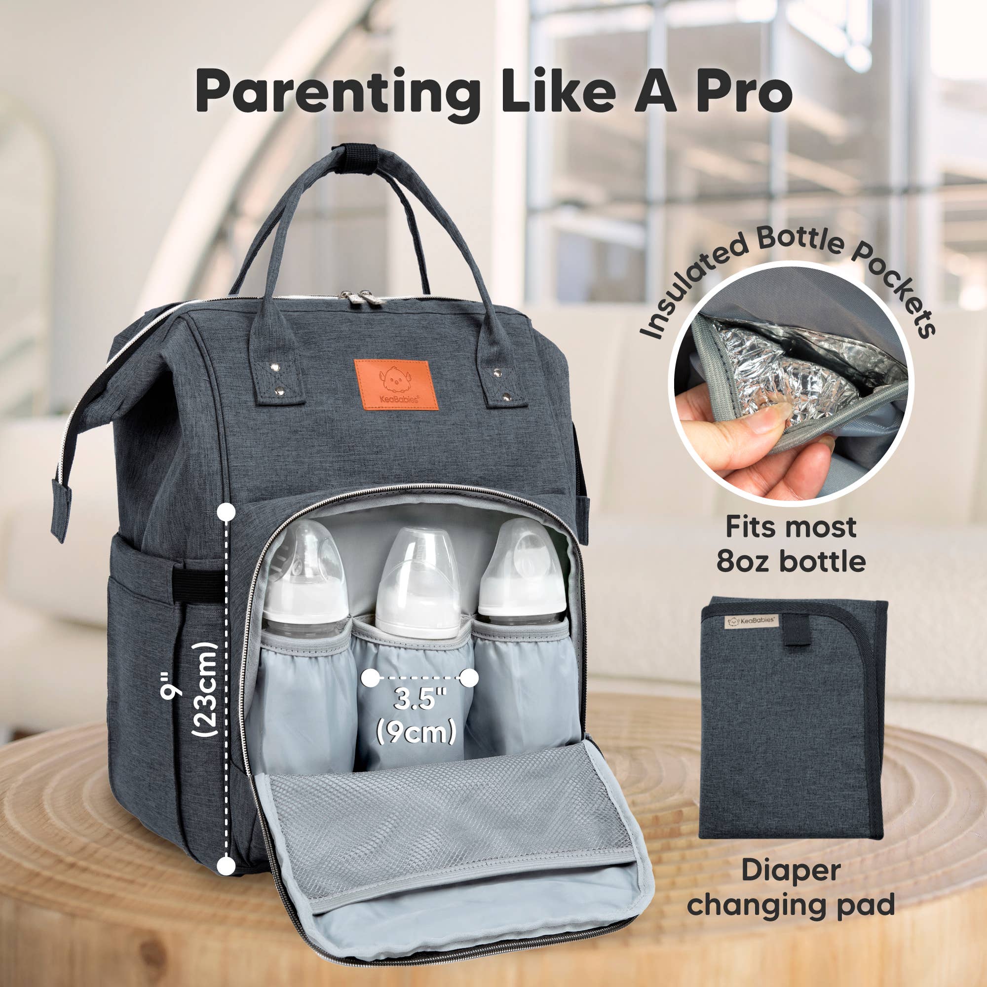 Mystic Gray Original Diaper Bag Backpack, Baby Bags with Changing Pad for wholesale on Faire3