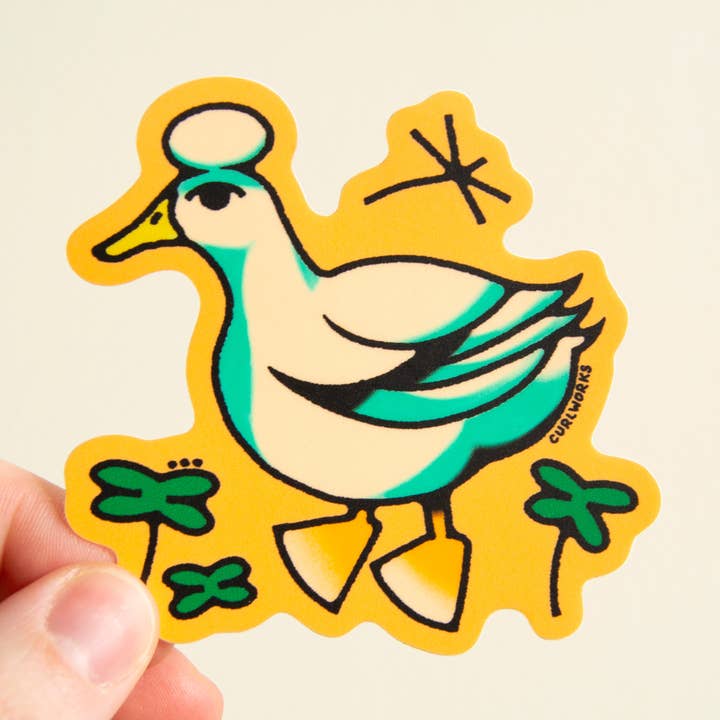 Crested Duck Vinyl Sticker voor wholesale door Curlworks
