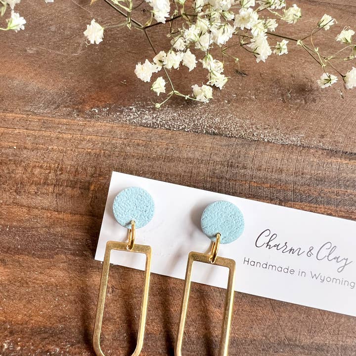 Charm and Clay - Wholesale Dangle Earrings - The Megan in Teal