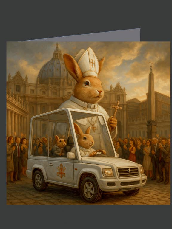 Pope Leo Rabbit 01-1036 / Greeting Card for wholesale by Eliot Siegel & The British Art Gallery