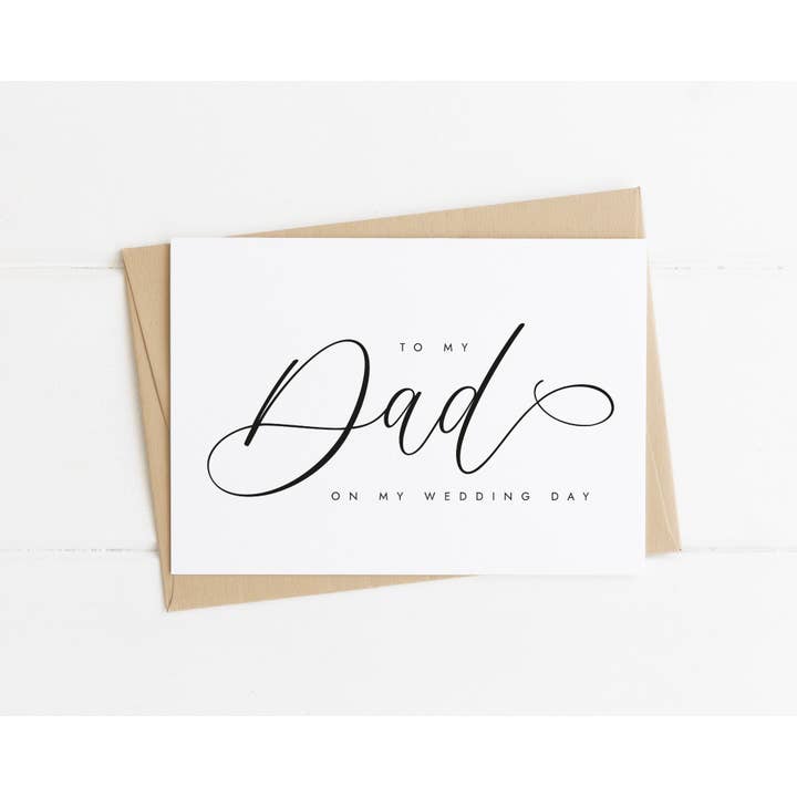 Para meu pai no cartão do dia do meu casamento por atacado de Sarah Burns Prints